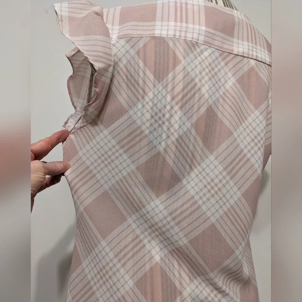 Laundry pink plaid crossover bodice with knot top nwt - Picture 11 of 15